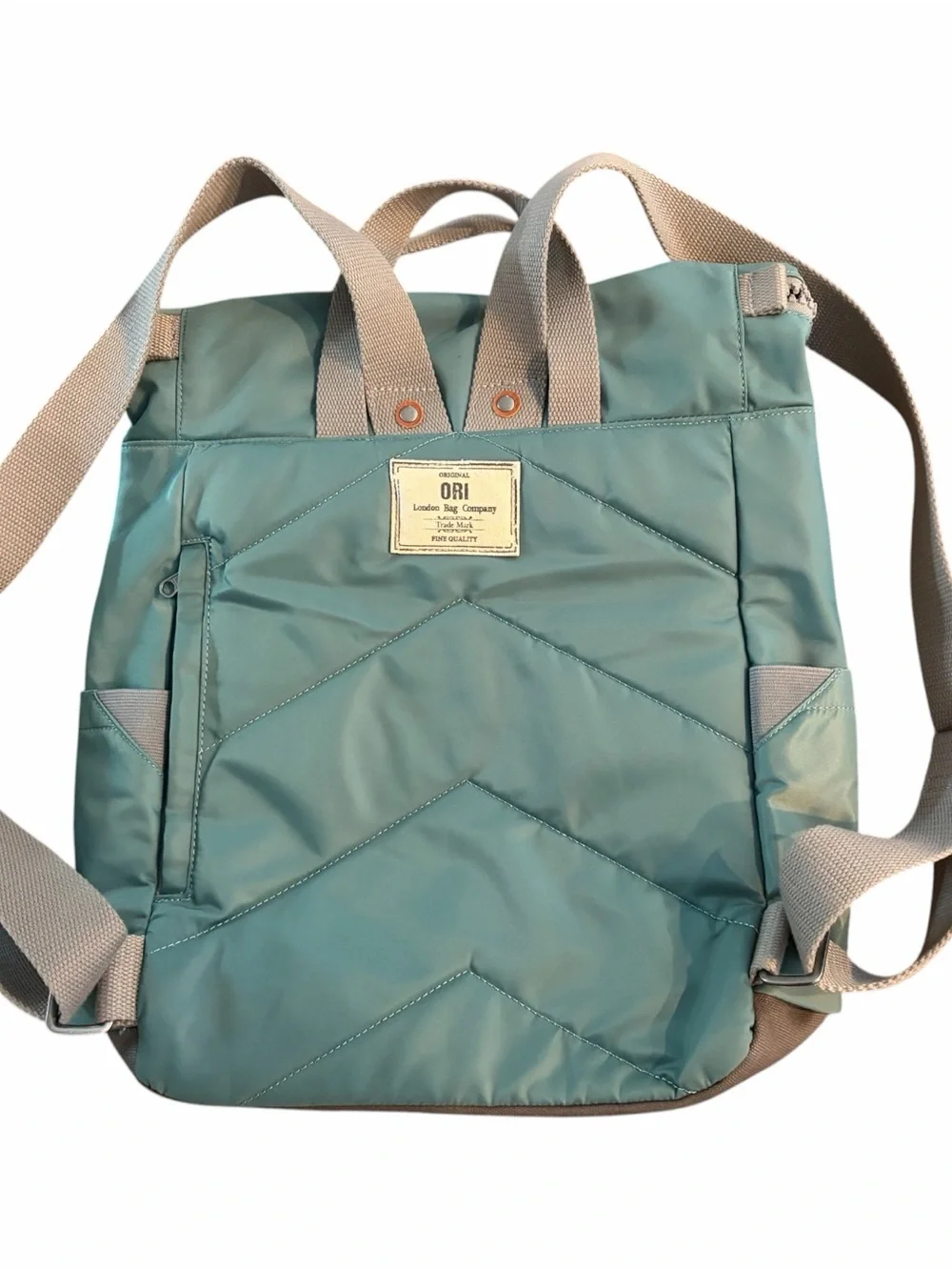 ORI London Canfield B Large Roll Top Backpack Teal Sage Green